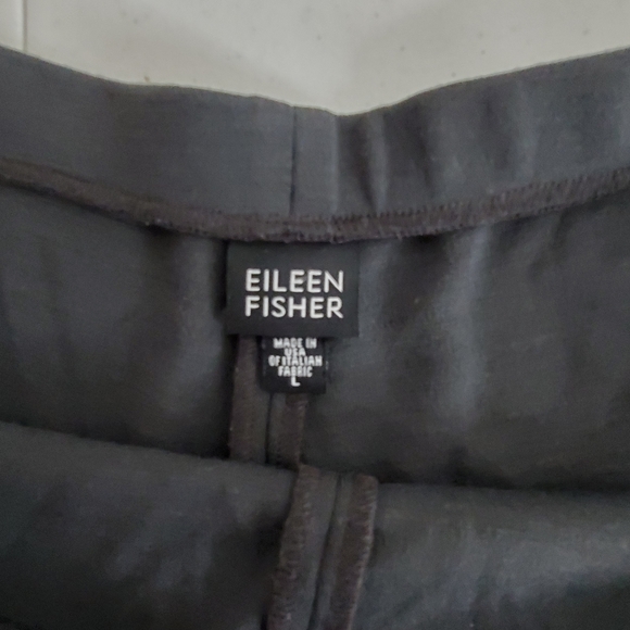 Eileen Fisher Wool Blend Hi-Rise Pants Size L Gray Stretch Pull-on Career - Picture 12 of 13